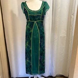 Taylor-Made Custom Elegant Green Floral Dress from Hua Hin, Thailand